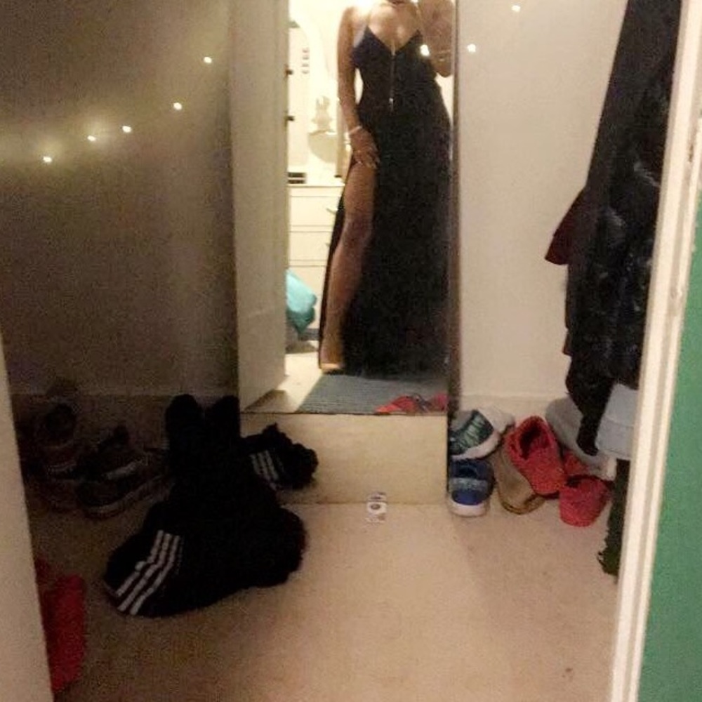 long black silk dress